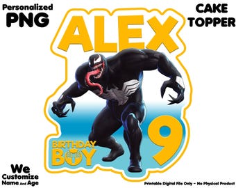 Personalized Venom Birthday Cake Topper (Digital Download)