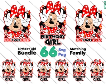 Twodles Minnie Mouse Birthday SVG PNG Bundle (Instant Download)