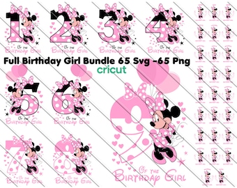 Paquete SVG PNG de Minnie Mouse para niña: Familias compatibles (Descarga digital)