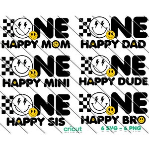 Um cara feliz combinando aniversário Svg,Png, primeiro aniversário, rosto sorridente Svg, roupa de aniversário, um cara feliz, aniversário de família, mamãe e eu