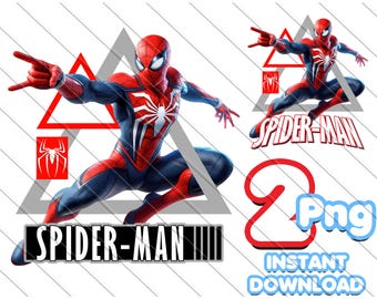 Spiderman PNG Clipart: Superhero Kids Birthday Design (Digital Download)