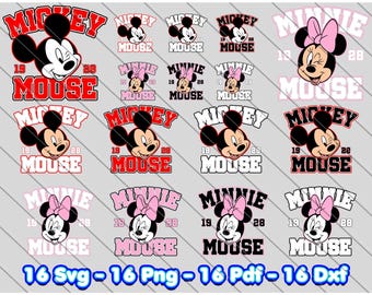 Minnie Mouse SVG Bundle: Mickey Mouse, Cricut Designs (Digital Download)