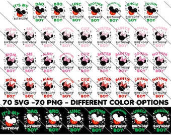 Family Bundle Birthday Boy Svg, Png, Mickey Mouse Svg, Birthday Boy Family Svg, Mickey Mouse Svg For Cricut, Mickey Mouse Png,