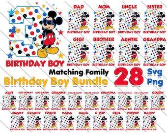 Mickey 3rd Birthday Family Matching Shirts SVG PNG (Digital Download Bundle)