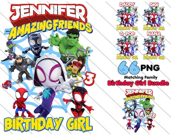 Personalized Spidey and Her Amazing Friends Png, Birthday Girl,  Matching Family Png, Personalized Spiderman Png, Family Birthday Spiderman