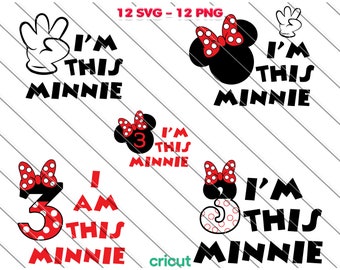 I'm This Minnie Mouse 3rd Birthday SVG, PNG (Digital Download)