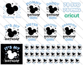 Birthday Girl SVG Bundle: Family Matching Cricut Designs (Digital Download)