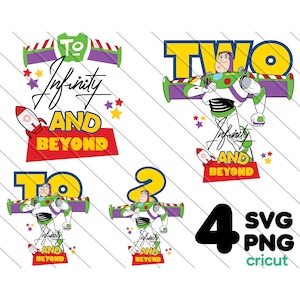 Deux à l'infini et au-delà Svg, Png, Toy Story Svg, téléchargement numérique, téléchargement immédiat
