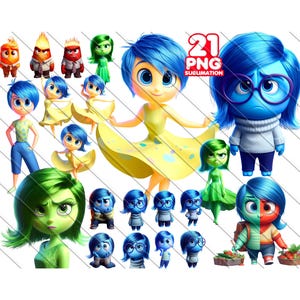 Inside Out Png imprimible, fondo transparente, Inside Out 2, descarga instantánea, archivos digitales