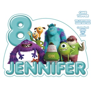 Personalized Monster Birthday Cake Topper (Digital Download)
