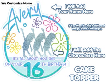Customized Cake Topper, 16th Birthday, 16th Birthday Gift Personalized 16th Birthday, Personalized Sweet 16