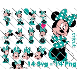Minnie Mouse SVG Bundle: Green Dress, Cricut Silhouette (Digital Download)