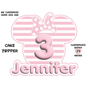 Custom Pink Minnie Mouse Cake Topper: Birthday Girl (Digital Download)