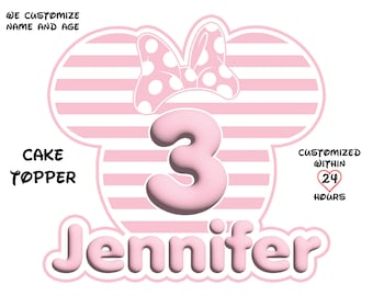 Custom Pink Minnie Mouse Cake Topper: Birthday Girl (Digital Download)