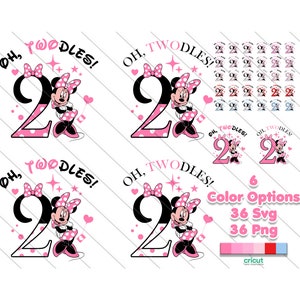Oh Twodles Minnie Mouse SVG: Layered Clipart, Shirt Design (Digital Download)