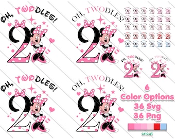 Oh Twodles Minnie Mouse SVG: Layered Clipart, Shirt Design (Digital Download)