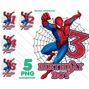Spiderman Geburtstag Junge Png, Spiderman Geburtstag Png, Bundle Geburtstag Png, Spider-Man Geburtstag Design, Geburtstagskind