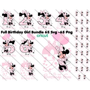 Minnie Mouse Svg, Birthday Girl Matching Family Svg, Png Minnie Mouse Numbers Svg, Png, Minnie Mouse Png, Family Bundle Birthday Girl Svg