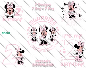 Minnie Mouse 2nd Birthday SVG PNG Clipart (Digital Download)