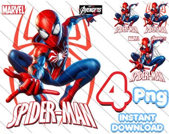 Spiderman PNG Clipart Bundle: Superhero Birthday Party Decor (Digital Download)