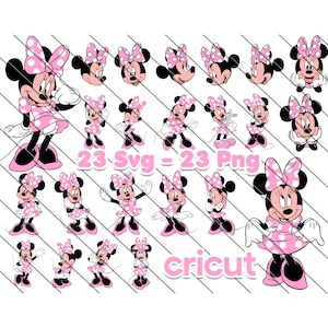 Svg Minnie Mouse, Svg Minnie Mouse pour Cricut, Minnie Mouse Png, Minnie Mouse rose