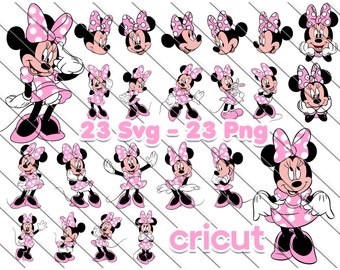 Minnie Mouse Svg, Minnie Mouse Svg For Cricut,  Minnie Mouse Png, Pink Minnie Mouse
