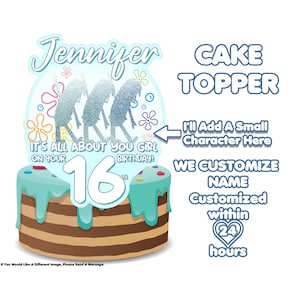 Personalized Sweet 16, 16th Birthday, Customized Cake Topper, 16th Birthday, 16th Birthday Gift, Personalized