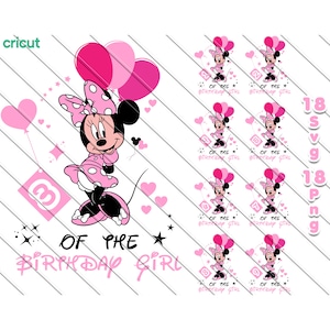 Birthday Girl Svg Png Bundle, Birthday Girl, Minnie Png, Minnie Mouse Svg For Cricut,  Minnie Mouse Png, Pink Minnie Mouse, Svg And Png