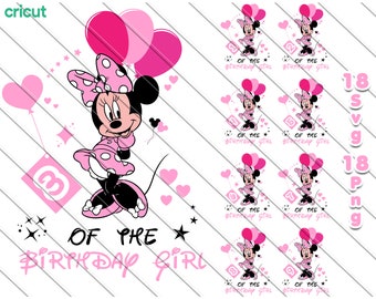 Birthday Girl Minnie Mouse SVG PNG Bundle (Digital Download)