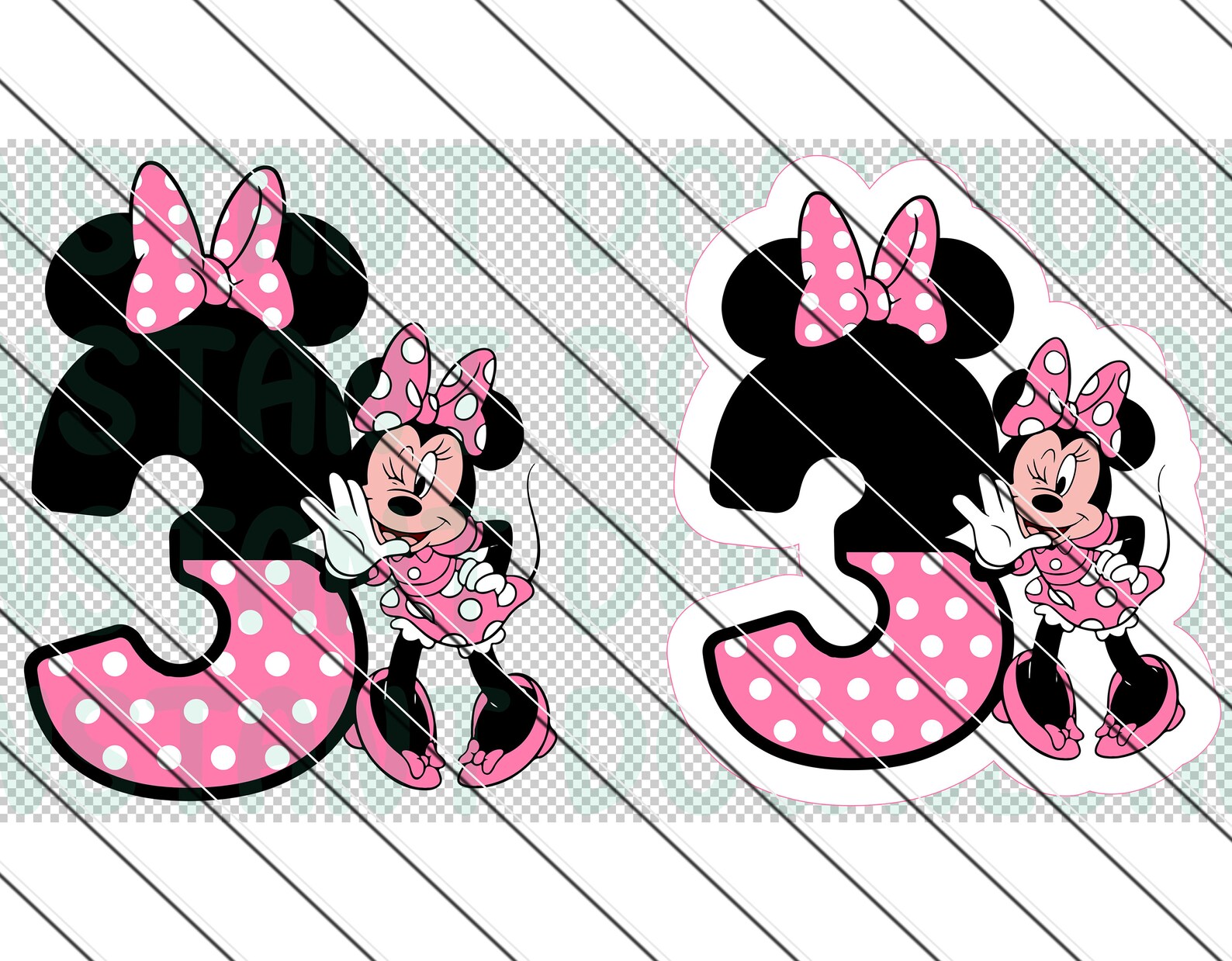 Printable Minnie Mouse 3rd Birthday Svg Png Digital - Etsy