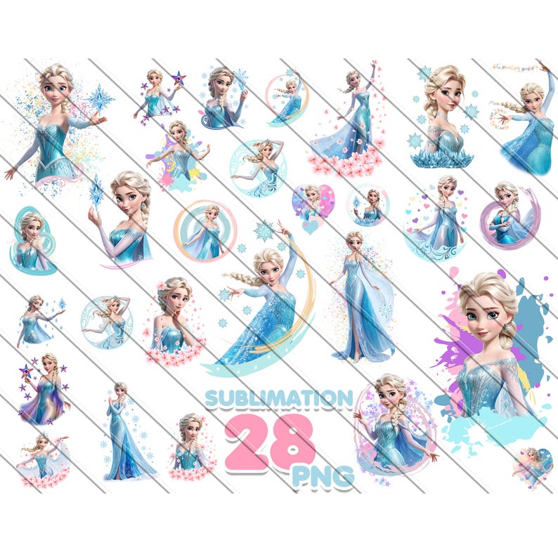 Elsa Pdf Transparent Elsa Frozen Clipart Bundle: 28 PNG Images, Transparent Background ...