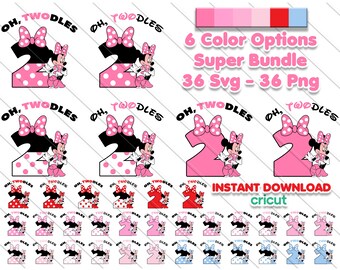 Minnie Oh Twodles SVG: 2nd Birthday Clipart, Shirt Design (Digital Download)