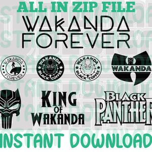 Black Panther SVG, Wakanda SVG, Marvel Black Panther SVG, T'Challa SVG, Wakanda Forever SVG, Black Panther movie SVG, Vibranium SVG, Wakandan Warrior SVG, Black Panther logo SVG, Panther head SVG