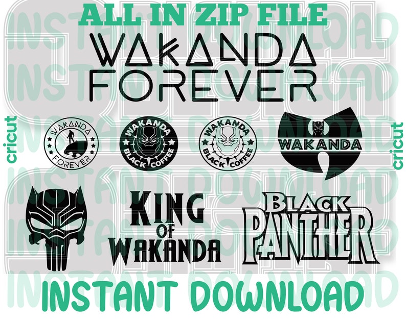 Black Panther SVG, Wakanda SVG, Marvel Black Panther SVG, T'Challa SVG, Wakanda Forever SVG, Black Panther movie SVG, Vibranium SVG, Wakandan Warrior SVG, Black Panther logo SVG, Panther head SVG