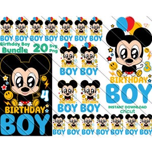 Mickey Mouse Birthday Boy Svg, Mickey Birthday Svg,  Bundle Birthday Png, Mickey Birthday Design, Birthday Boy, Mickey T-shirt design