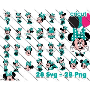 Minnie Mouse Svg, Minnie Mouse Svg per Cricut, Minnie Mouse Png, Minnie Mouse verde, Minnie in abito verde