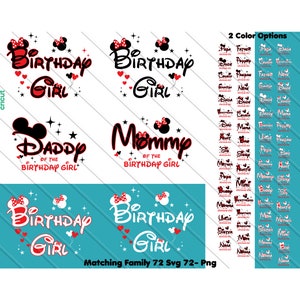 Birthday Girl, Minnie Mouse Svg, Birthday Girl Family Svg, Matching Family, Minnie Mouse Png, Family Bundle Birthday Girl Svg, Png