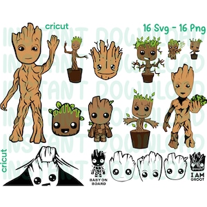 Groot SVG Bundle, ich bin Groot svg, Baby Groot svg für Cricut, Groot Png, Groot Clipart, Groot für Hemdtasche, svg-Bundle, svg für Cricut