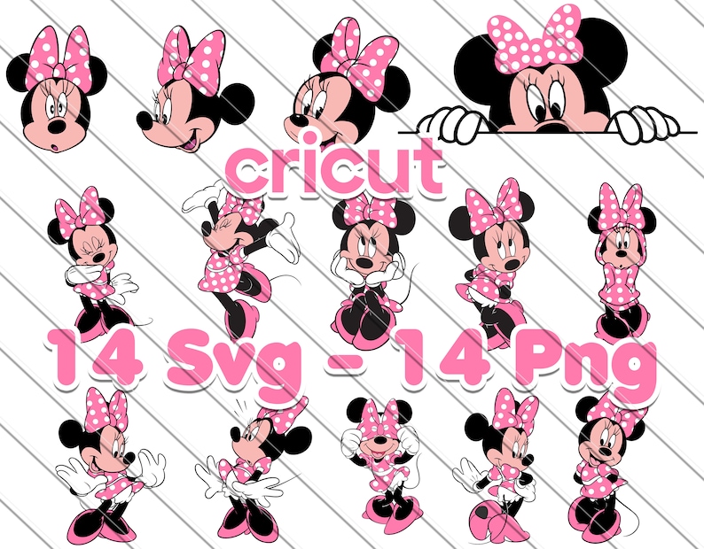 Minnie Mouse Svg, Minnie Mouse For Cricut,  Minnie Mouse Png, Minnie Mouse Svg, Minnie Mouse Png, Minnie For Cricut, Minnie svg birthday, minnie mouse bundle, minnie Silhouette, Minnie head svg, Minnie svg, clubhouse svg, princess svg, cricut svg