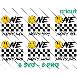 Pacote Svg de um cara feliz, pacote Png, Svg de aniversário de família correspondente, carinha sorridente, primeiro aniversário de menino, Svg, Png, Cricut