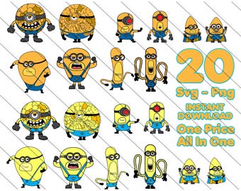 Lot Mega Minions SVG : motifs prêts pour la découpe Cricut (téléchargement numérique)