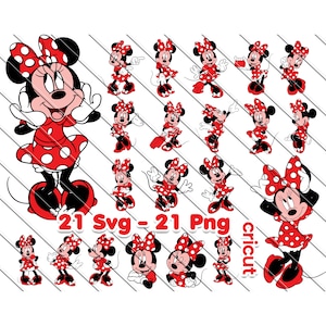 Minnie Maus rot, Minnie Maus für Cricut, Minnie Maus Png, Minnie im roten Kleid, Clip Art, Bilddateien