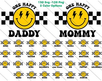 Paquete SVG de "Un tipo feliz": Paquete PNG de cumpleaños familiar (descarga digital)