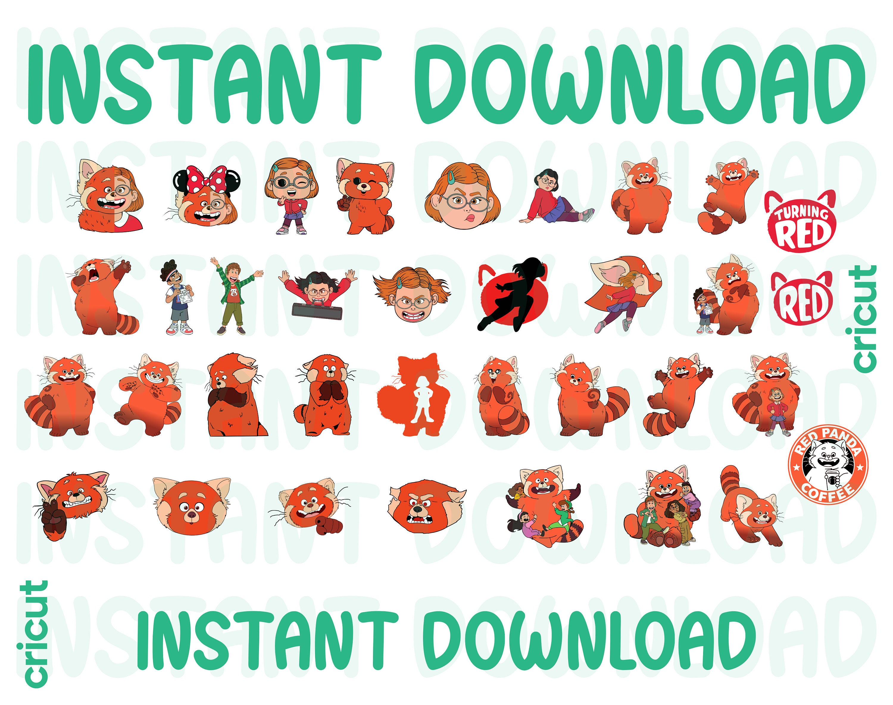 Turning Red Svg Bundle Red Panda Svg Svg for Cricut Etsy