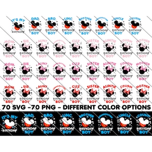 Mickey Mouse Svg, Birthday Boy Family Svg, Mickey Mouse Svg For Cricut, Mickey Mouse Png, Family Bundle Birthday Boy Svg, Png