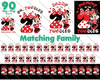 Oh Twodles Minnie Matching Family : Birthday Girl SVG PNG Bundle (Digital Download)
