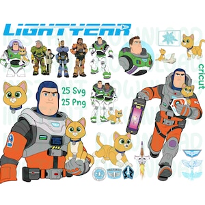 Pakiet Lightyear Svg, Buzz Lightyear SVG, Sox Cat Svg, Dla Cricut, Sox Svg, Pliki Lightyear Cut, Svg Dla Cricut, Png, Buzz SVG, Sox Png