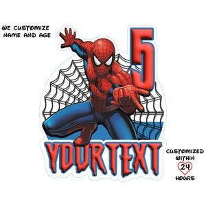 Personalisierte Spiderman Cake Topper, Custom Spiderman Cake Topper, Perfektes Png für Ihre Party, Einzigartige Spiderman Cake Topper