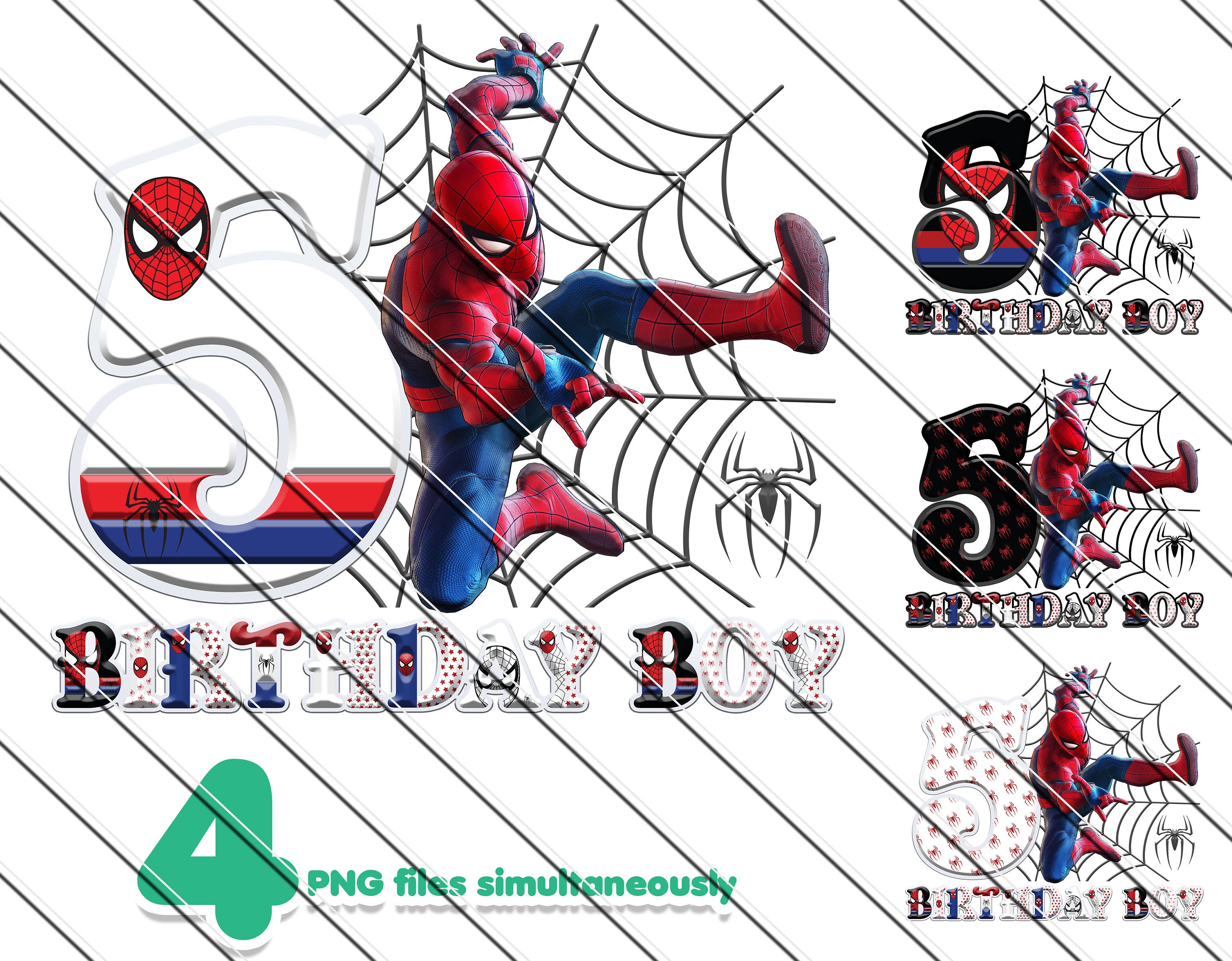 Striscione Di Compleanno Spider - Swinging Into 4 - Decorazione Tema Ragno Per Bambini (2,5m) - 2