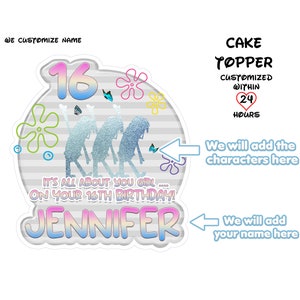 Custom 16th Birthday Cake Topper: All About You Girl 16th, BoysWhoCry (Digital Download)